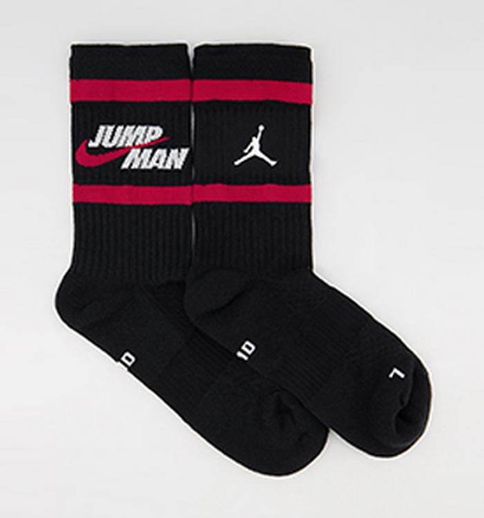 Jordan Jordan Legacy Jumpman Crew Socks Black Gym Red White