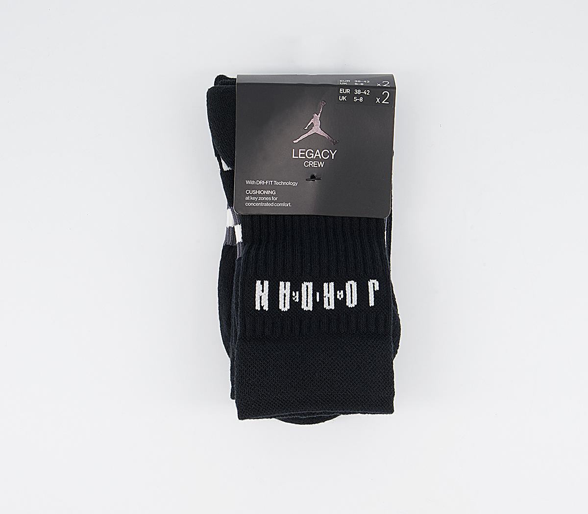 Jordan Jordan Legacy Crew Socks Jordan Jordan Legacy Crew Socks Black White