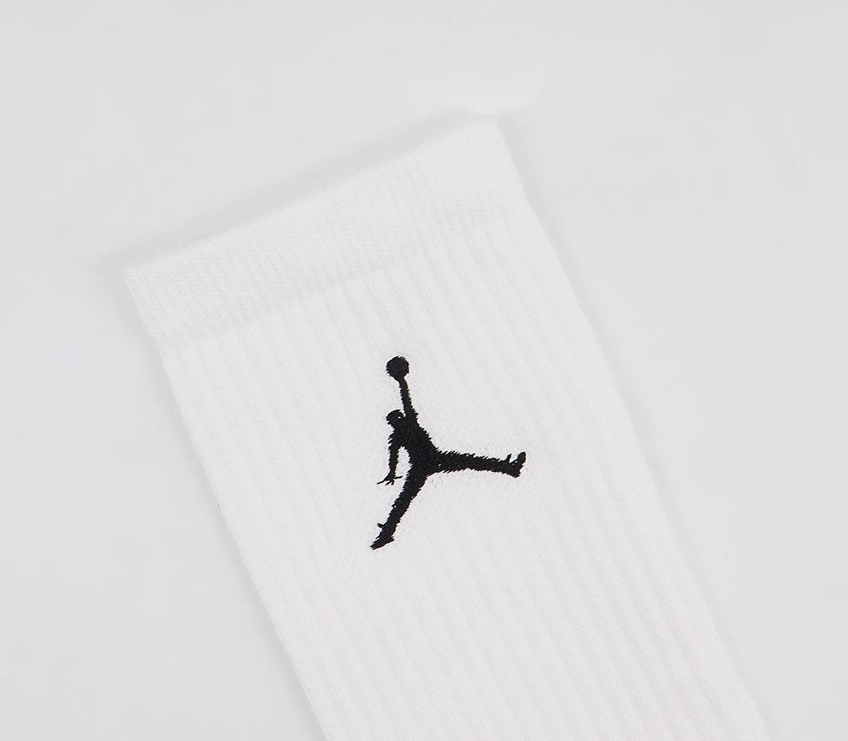 Jordan Jordan Crew Socks 3 Pack White Black - Clothing & Accessories