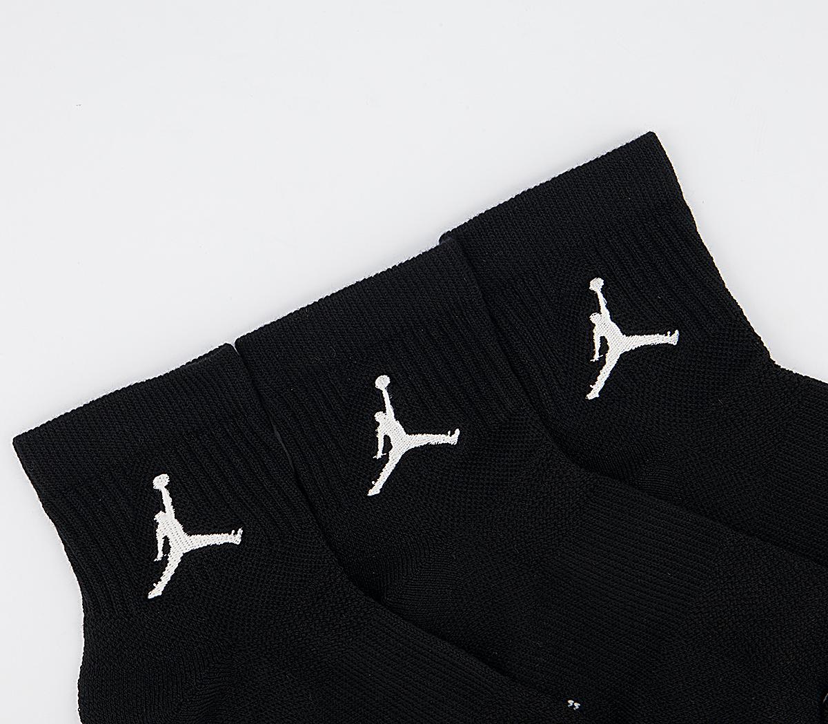 Jordan Jordan Ankle Socks Black White - Accessories