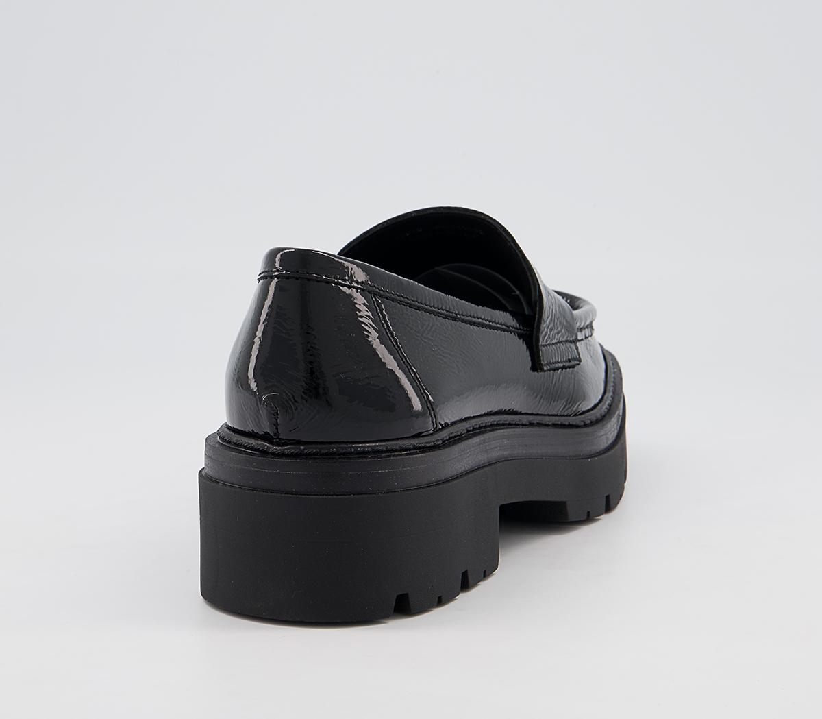 Office Fetching Square Toe Chunky Loafers Office Fetching Square Toe Chunky Loafers Black Patent Leather