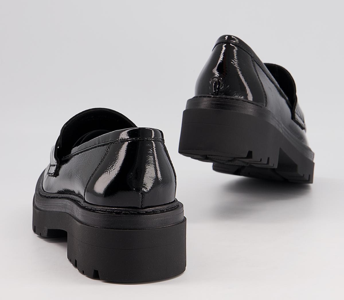 Office Fetching Square Toe Chunky Loafers Office Fetching Square Toe Chunky Loafers Black Patent Leather