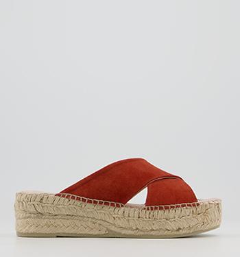 espadrille platform slide sandals