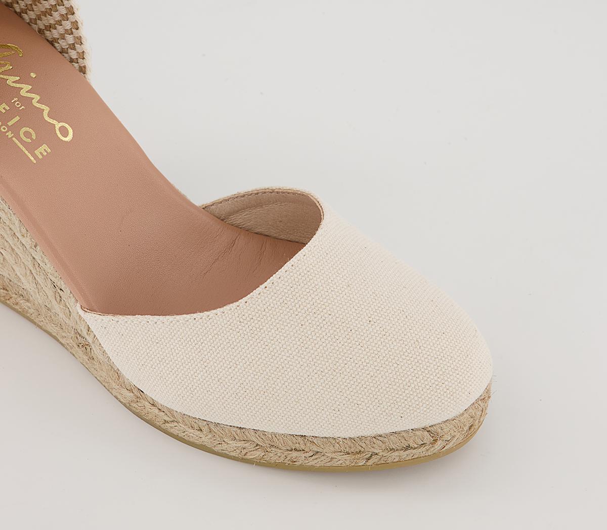 Gaimo for OFFICEAnkle Tie Espadrille Wedges Natural