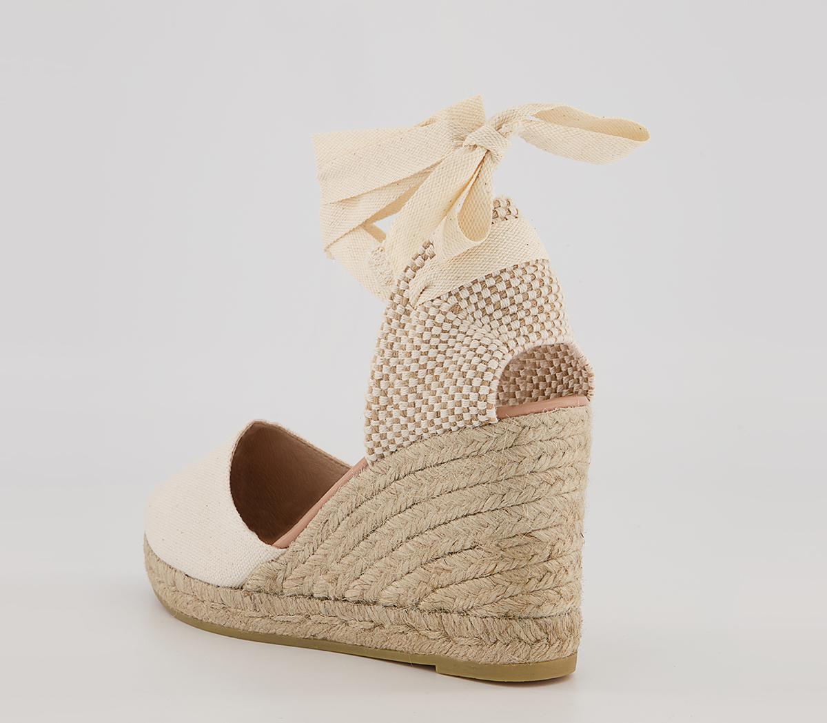 Gaimo for OFFICEAnkle Tie Espadrille Wedges Natural