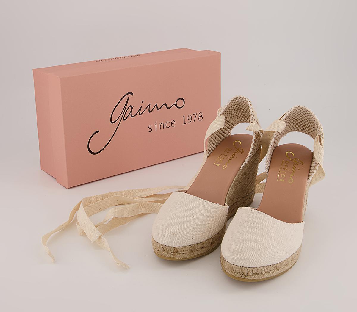 Gaimo for OFFICEAnkle Tie Espadrille Wedges Natural