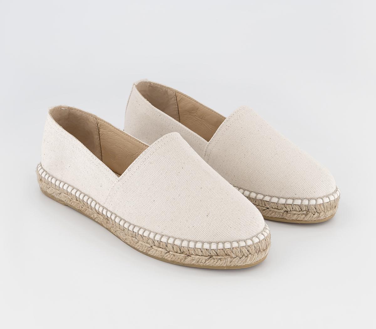 Gaimo for OFFICE Camping Slip On Espadrilles Cream Canvas - Flat Shoes ...
