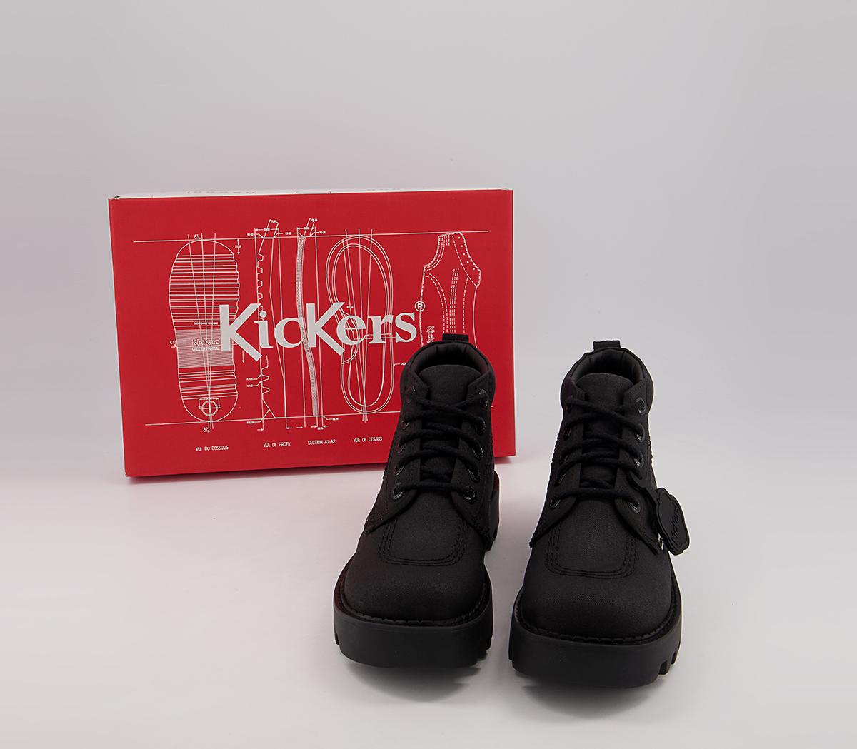 Kickers Kizziie Hi Text Boots Kickers Kizziie Hi Text Boots Black