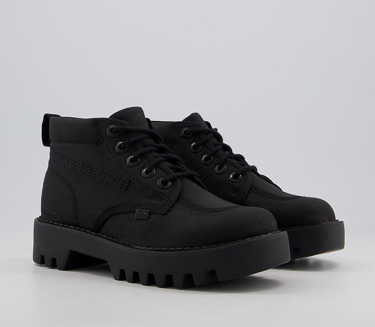 Kickers Kizziie Hi Text Boots Kickers Kizziie Hi Text Boots Black