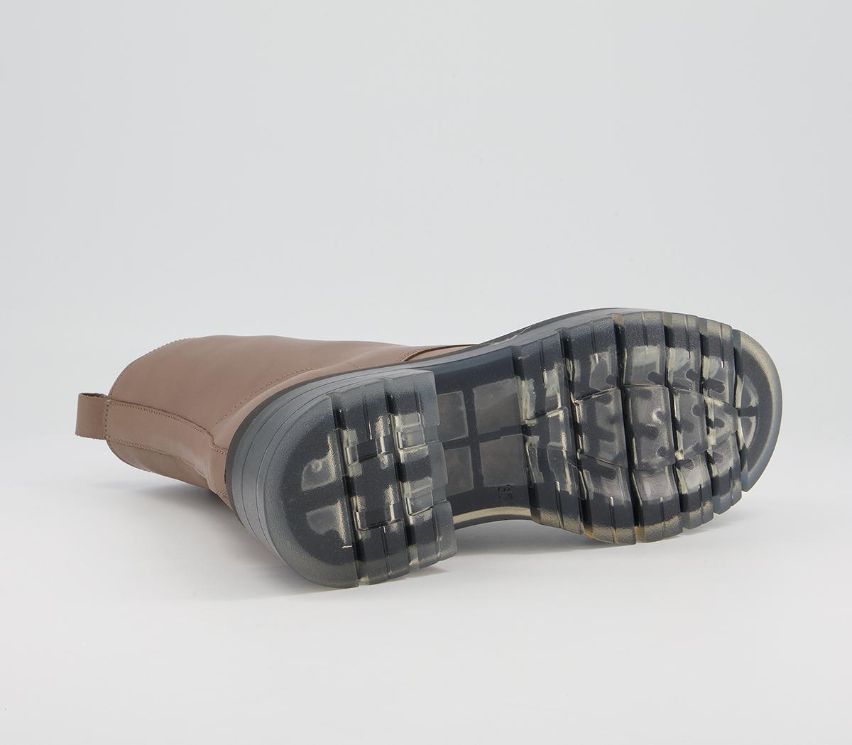 OFFICEAnimate Clear Sole Lace Up BootsTaupe Leather
