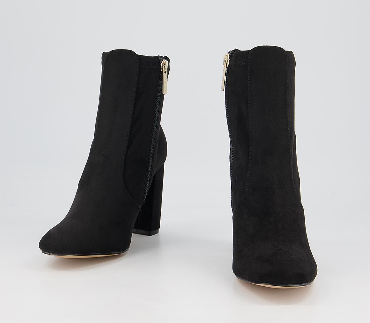 Office Alberta High Round Toe Block Heel Ankle Boots Office Alberta High Round Toe Block Heel Ankle Boots Black