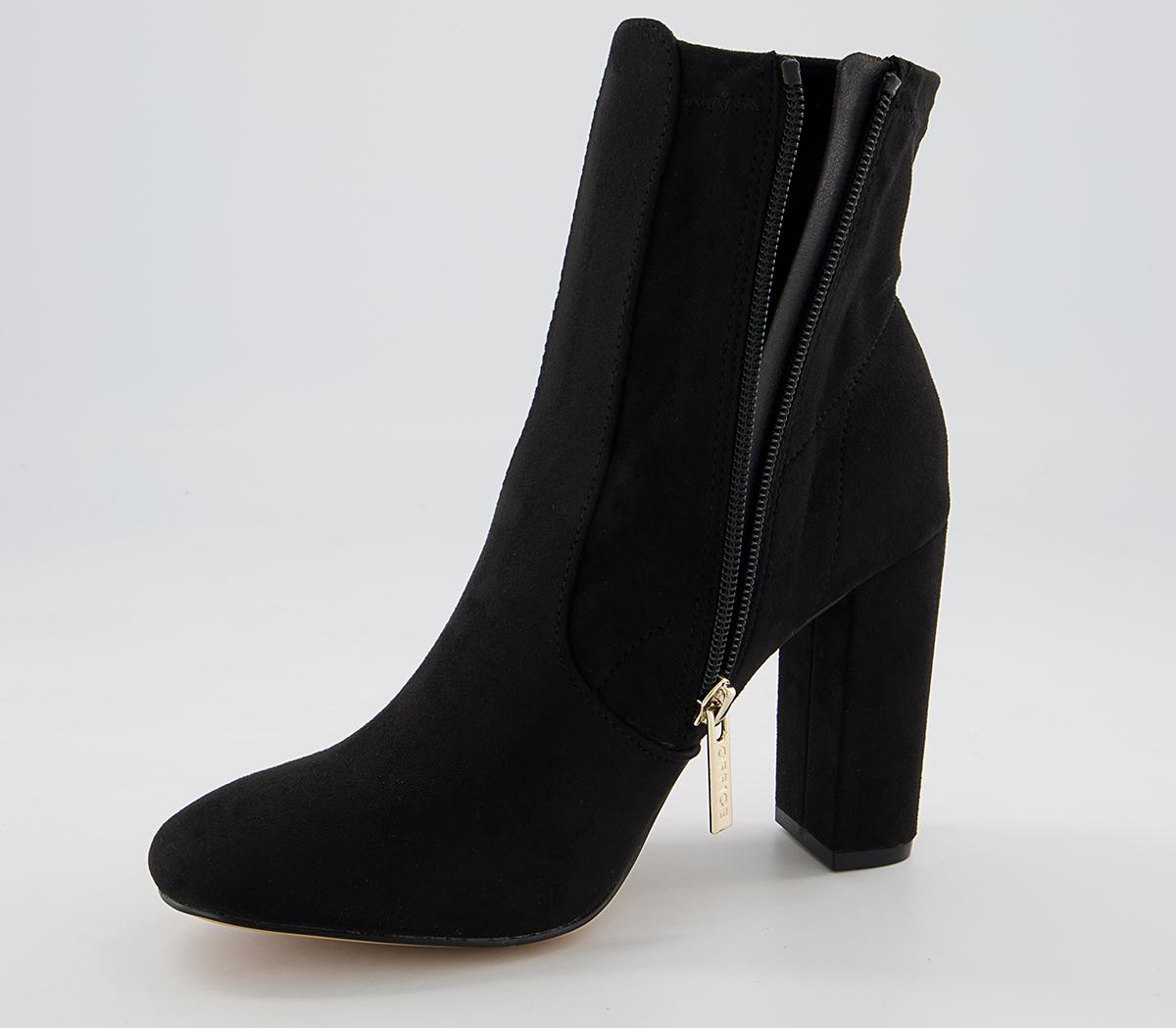 Office Alberta High Round Toe Block Heel Ankle Boots Office Alberta High Round Toe Block Heel Ankle Boots Black