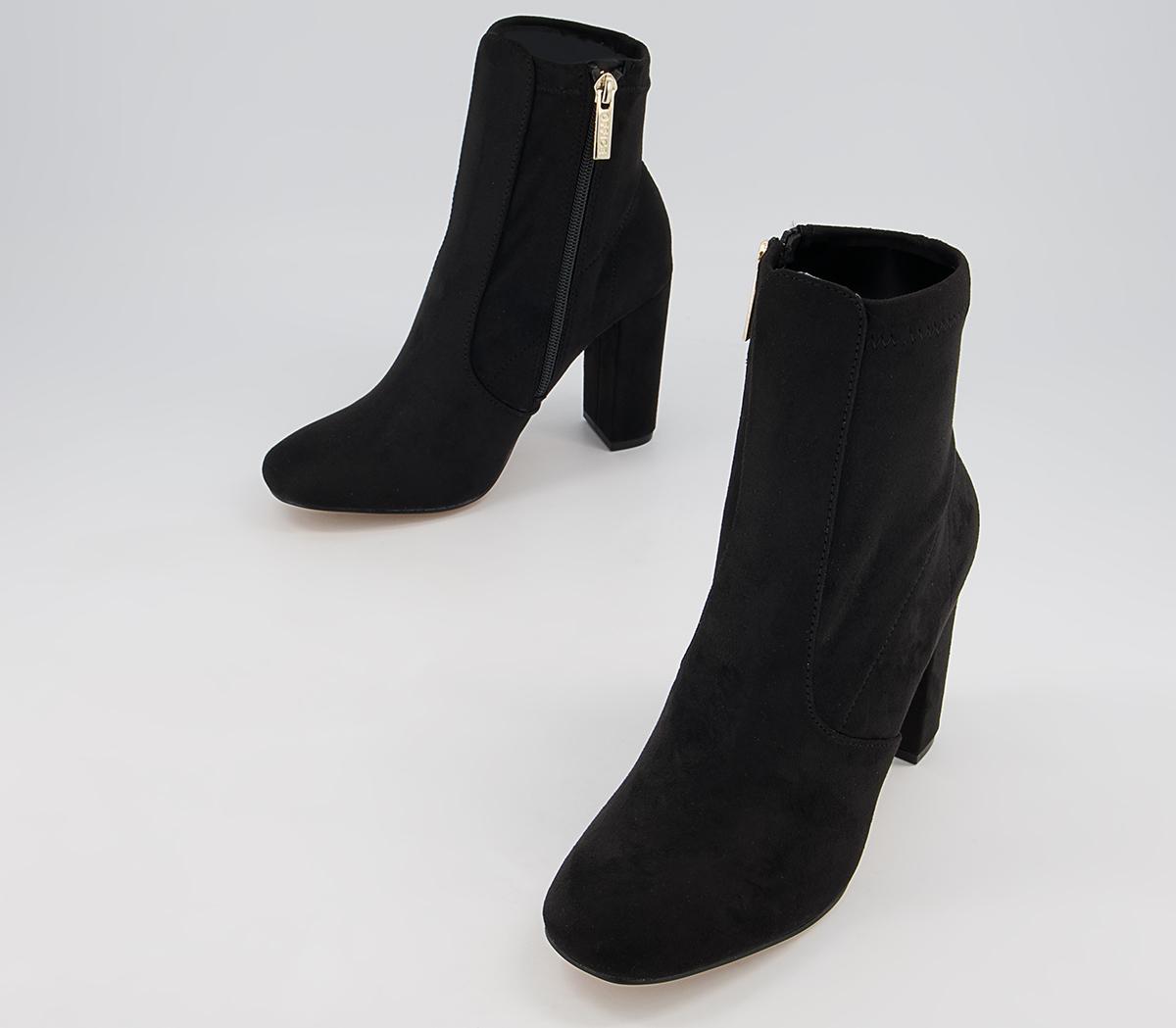 Office Alberta High Round Toe Block Heel Ankle Boots Office Alberta High Round Toe Block Heel Ankle Boots Black