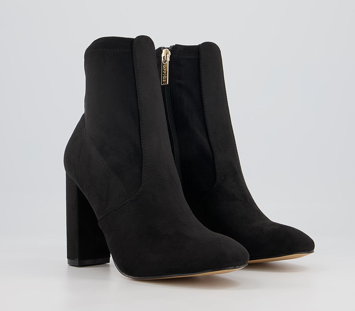 Office Alberta High Round Toe Block Heel Ankle Boots Office Alberta High Round Toe Block Heel Ankle Boots Black