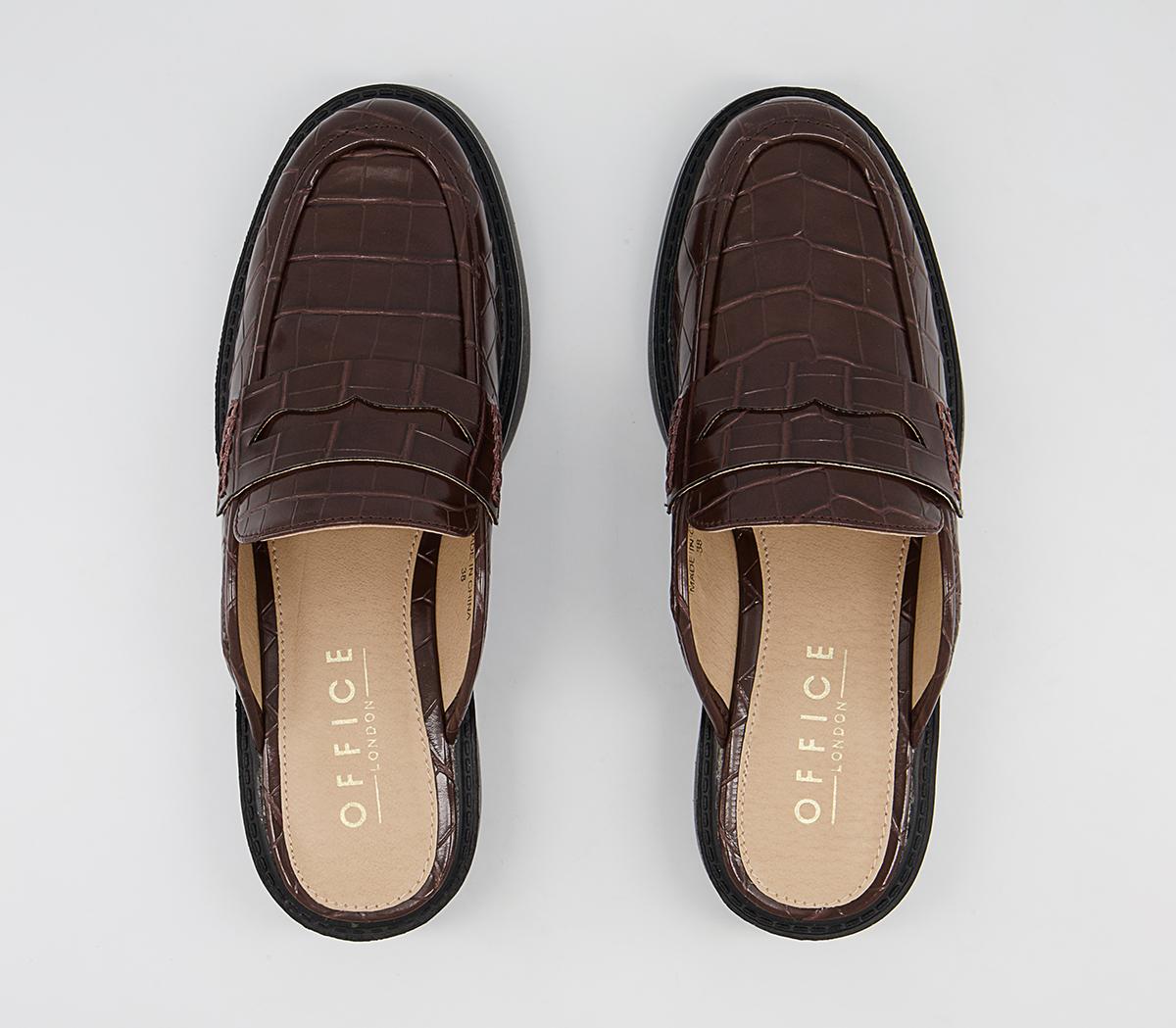 Office Formed Loafer Mules Office Formed Loafer Mules Chocolate Croc