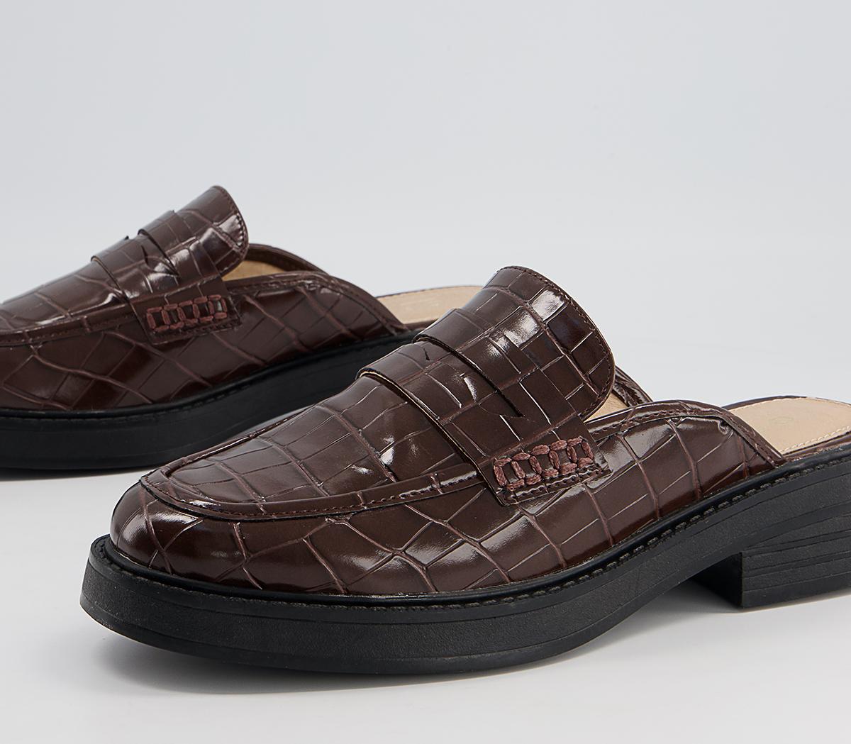Office Formed Loafer Mules Office Formed Loafer Mules Chocolate Croc