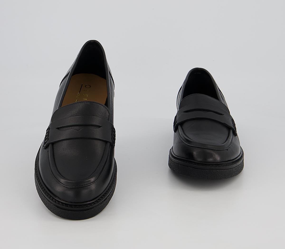 OFFICE Filter Smooth Sole Loafers Black Leather - Flat Shoes for Women