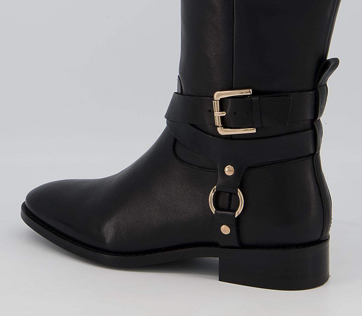 Office Kanu Harness Detail Rider Boots Office Kanu Harness Detail Rider Boots Black Leather