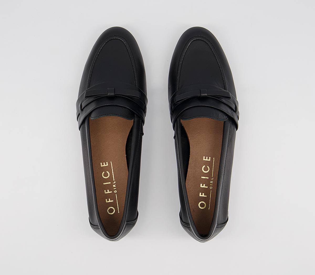 Office Fine Line Bow Loafers Office Fine Line Bow Loafers Black Leather