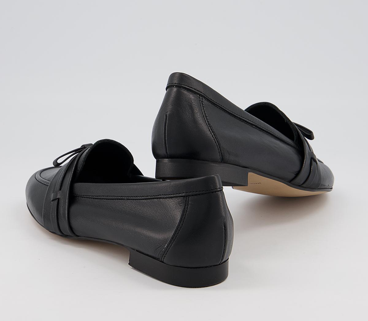 Office Fine Line Bow Loafers Office Fine Line Bow Loafers Black Leather
