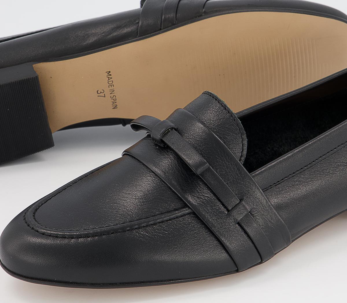 Office Fine Line Bow Loafers Office Fine Line Bow Loafers Black Leather