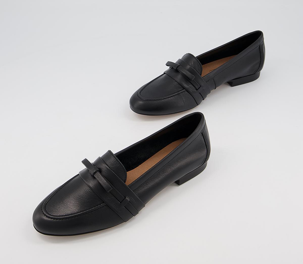 Office Fine Line Bow Loafers Office Fine Line Bow Loafers Black Leather