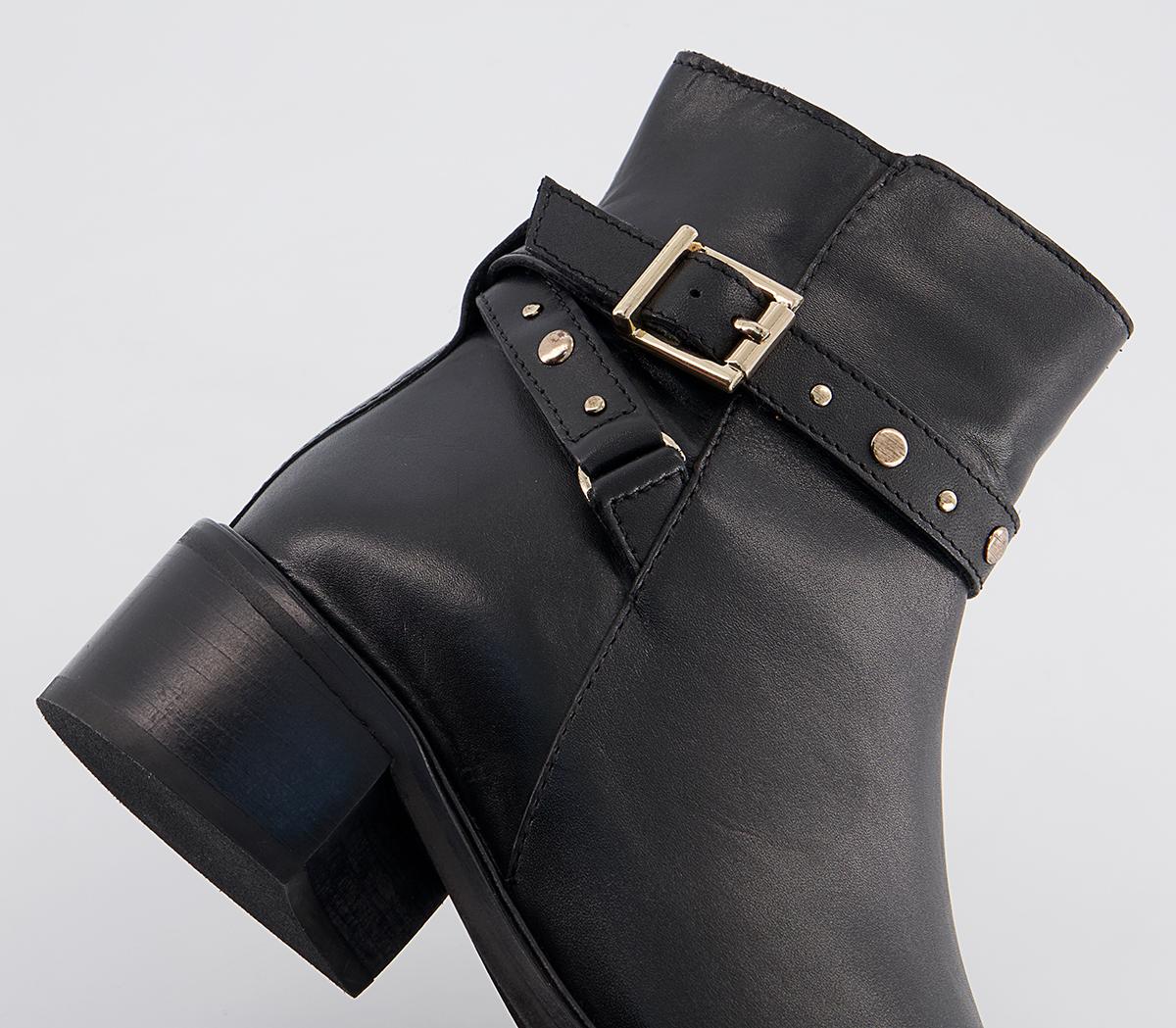 Office Abberley Studded Jodpur ZIp-Up Ankle Boots Office Abberley Studded Jodpur ZIp-Up Ankle Boots Black Leather