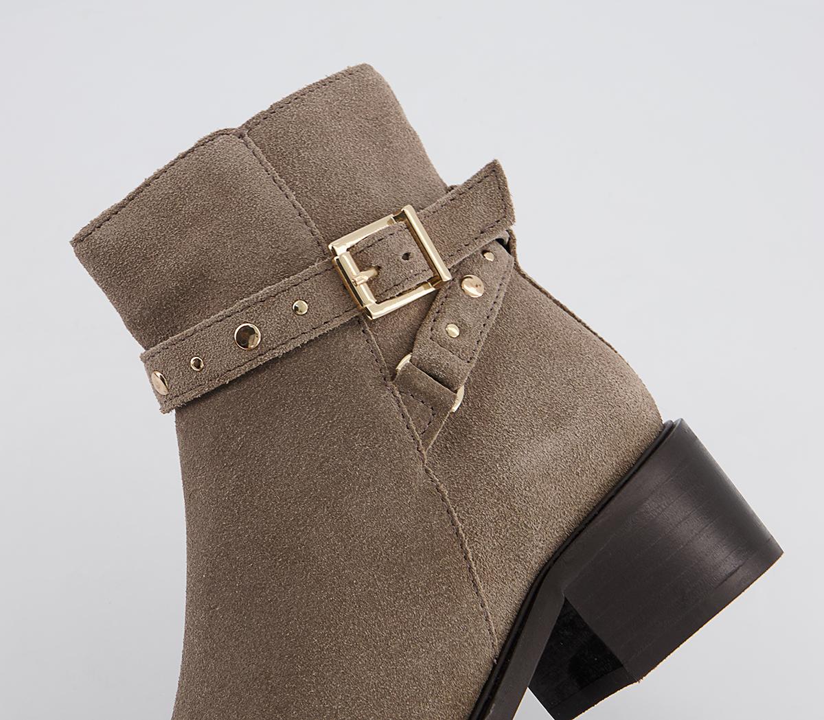 Office Abberley Studded Jodpur Block Heeled Ankle Boots Office Abberley Studded Jodpur Block Heeled Ankle Boots Taupe Suede