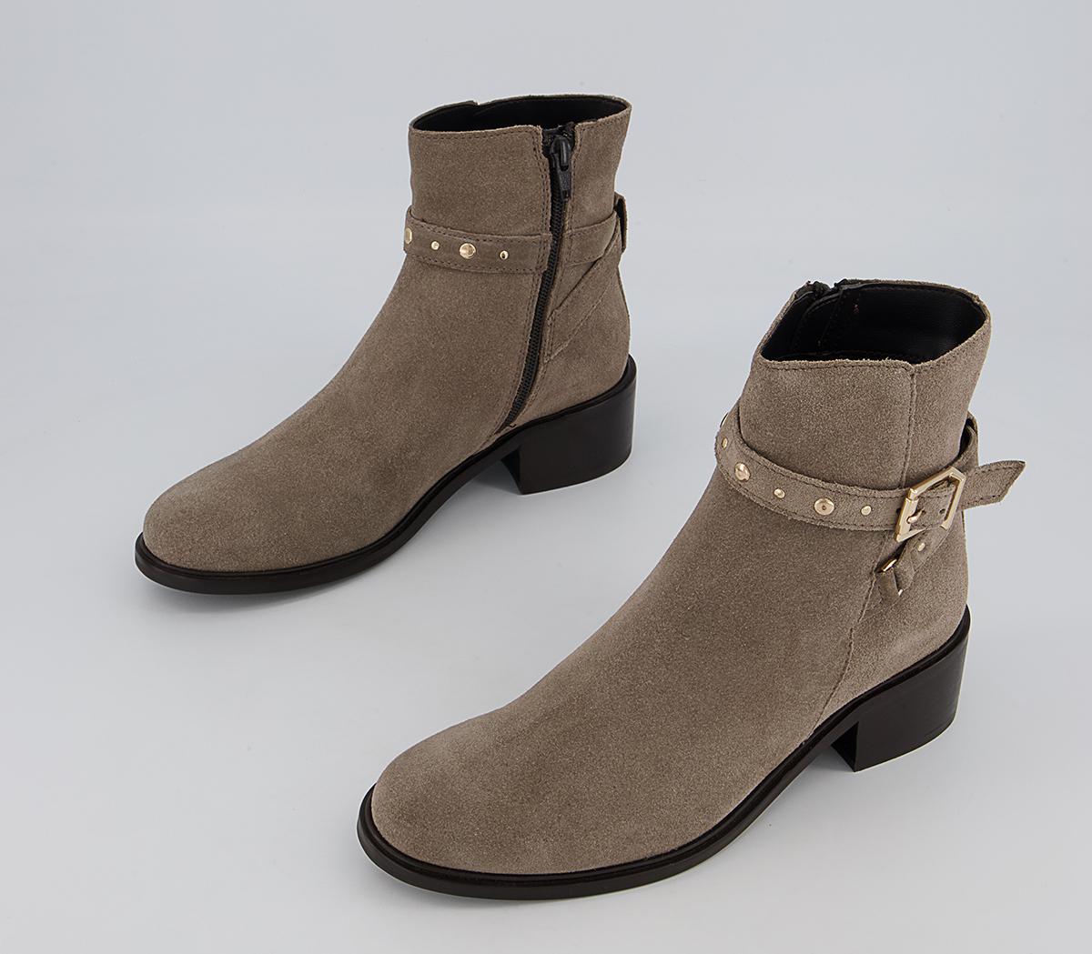 Office Abberley Studded Jodpur Block Heeled Ankle Boots Office Abberley Studded Jodpur Block Heeled Ankle Boots Taupe Suede