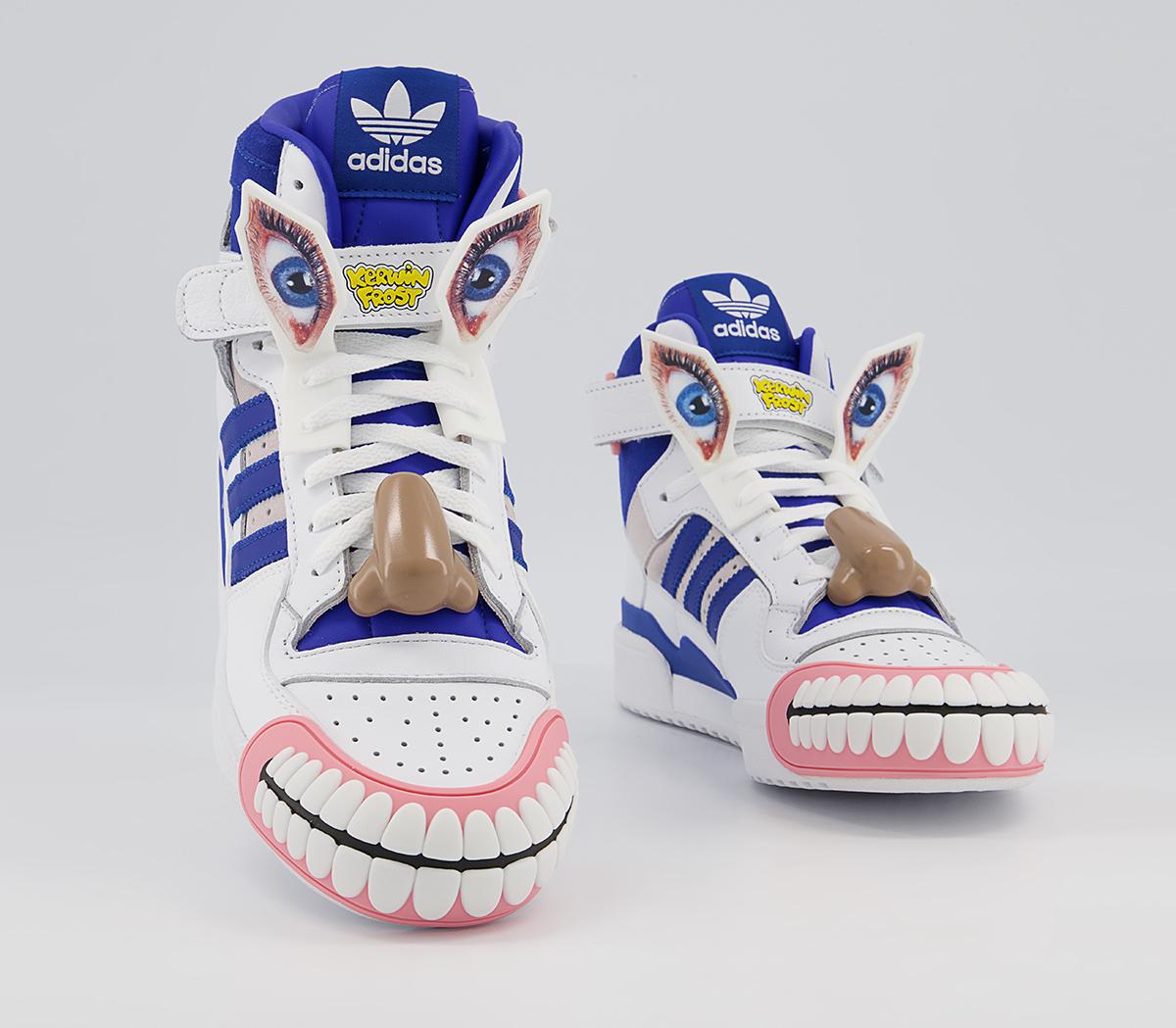 adidas Consortium Kf Forum Hi Humanchives Trainers adidas Consortium Kf Forum Hi Humanchives Trainers White Bold Blue Yellow