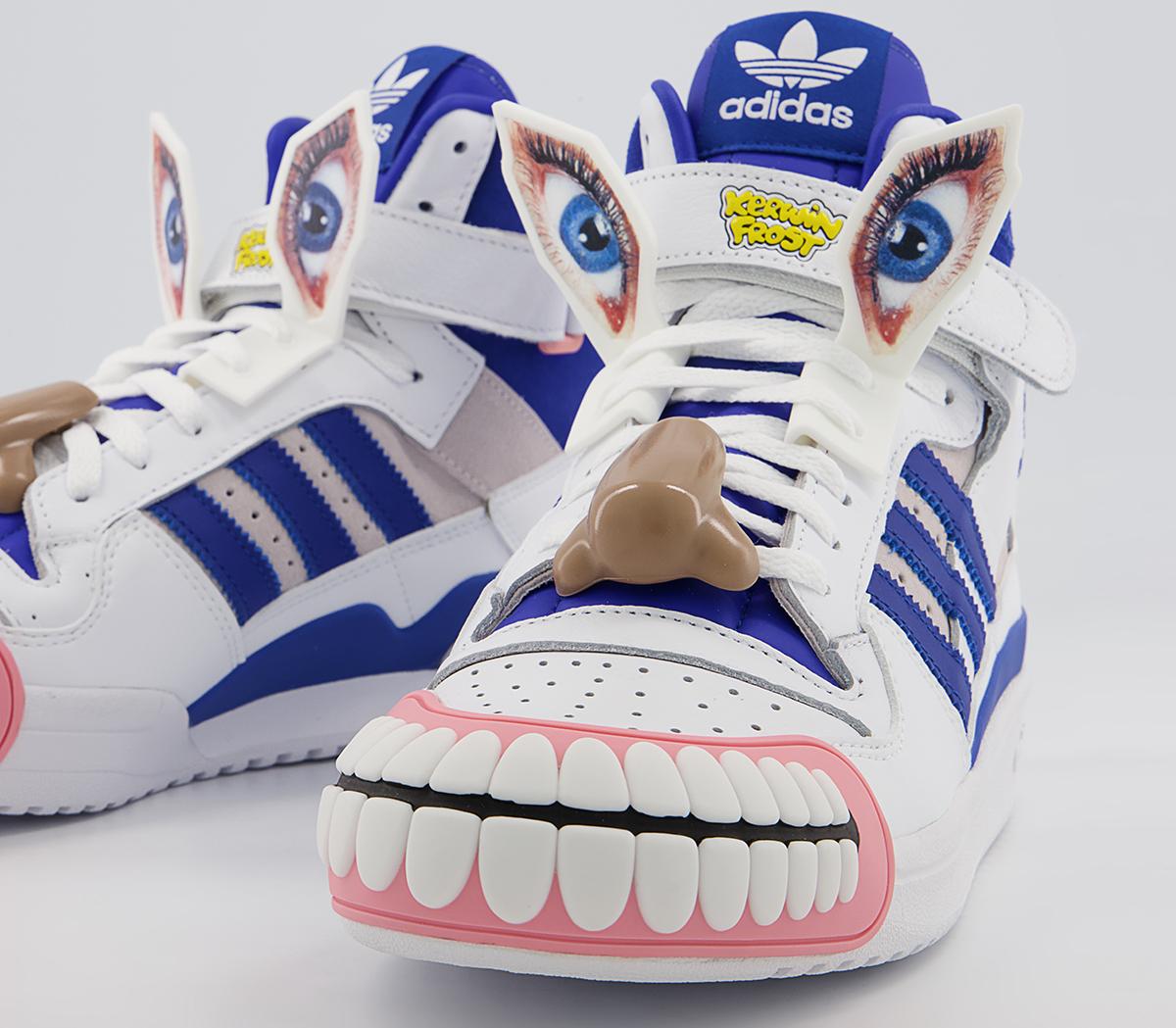 adidas Consortium Kf Forum Hi Humanchives Trainers adidas Consortium Kf Forum Hi Humanchives Trainers White Bold Blue Yellow