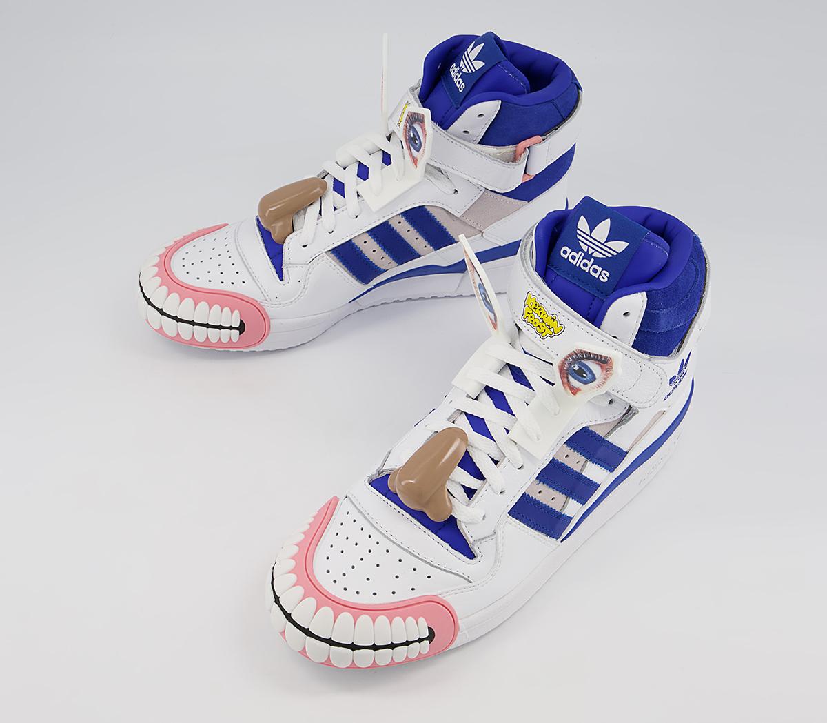 adidas Consortium Kf Forum Hi Humanchives Trainers adidas Consortium Kf Forum Hi Humanchives Trainers White Bold Blue Yellow