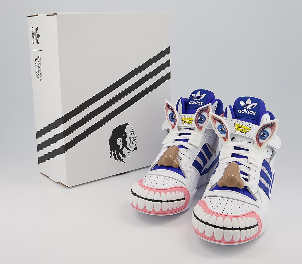 adidas Consortium Kf Forum Hi Humanchives Trainers adidas Consortium Kf Forum Hi Humanchives Trainers White Bold Blue Yellow