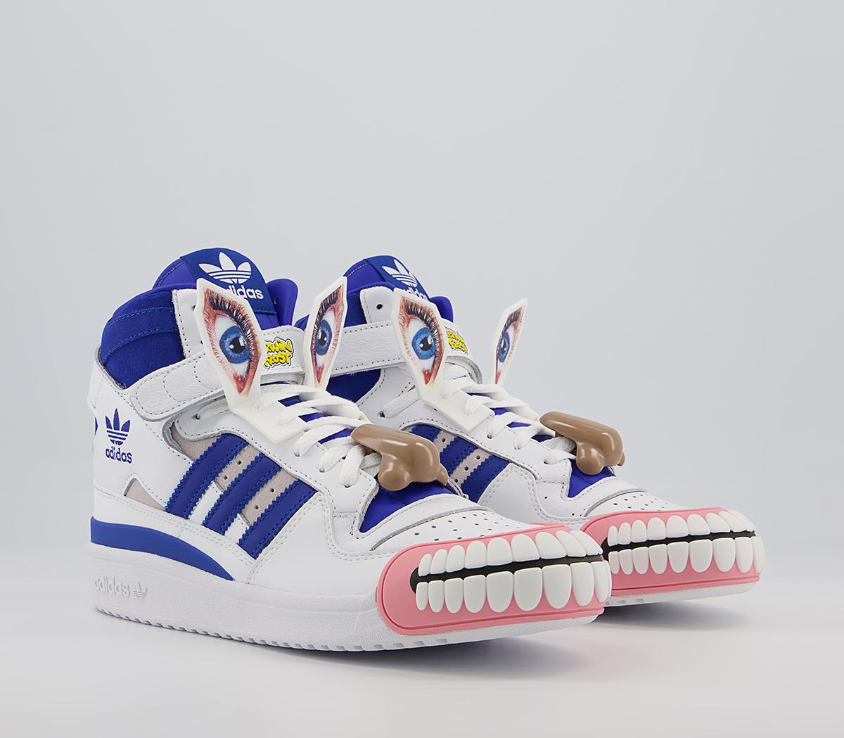adidas Consortium Kf Forum Hi Humanchives Trainers adidas Consortium Kf Forum Hi Humanchives Trainers White Bold Blue Yellow