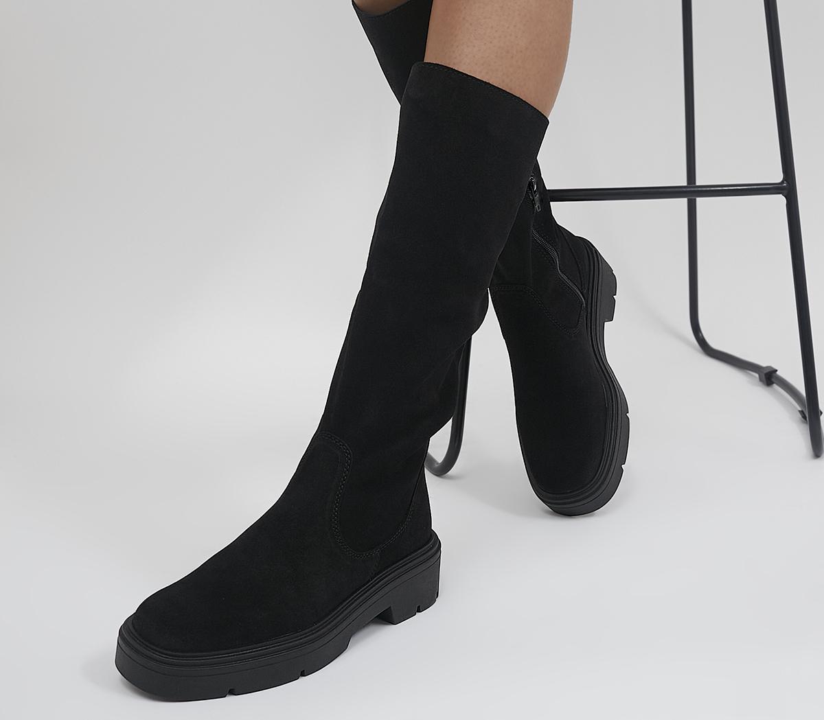 Black pull on boots womens sale