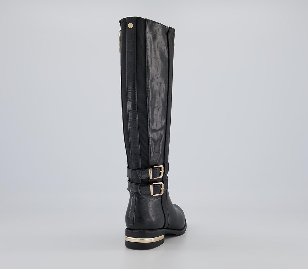 Office Karachi Zip-Up Smart Rider Knee High Boots Office Karachi Zip-Up Smart Rider Knee High Boots Black Croc Mix