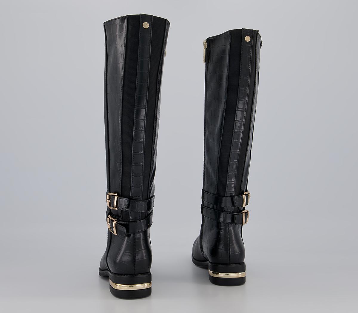 Office Karachi Zip-Up Smart Rider Knee High Boots Office Karachi Zip-Up Smart Rider Knee High Boots Black Croc Mix