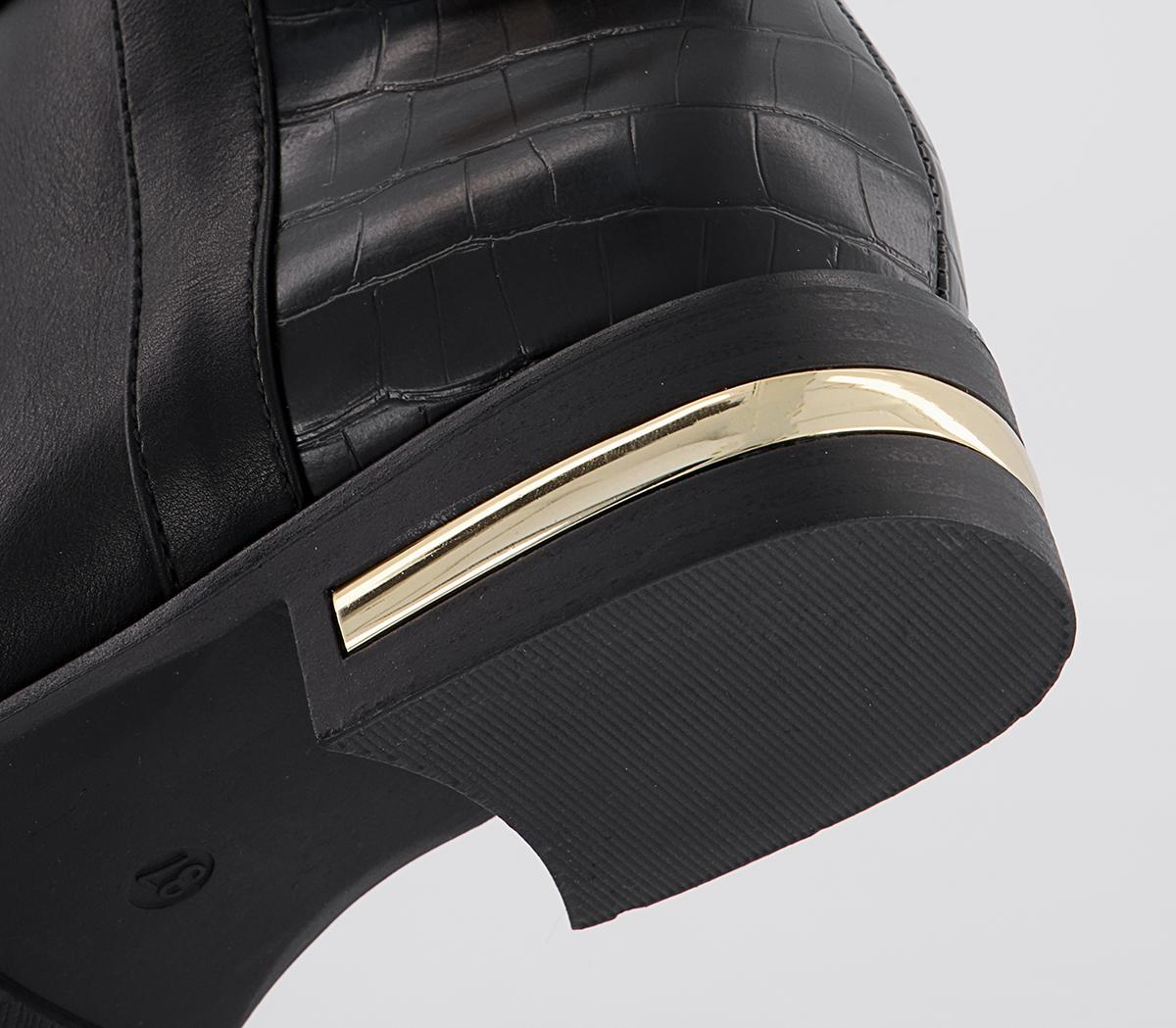 Office Karachi Zip-Up Smart Rider Knee High Boots Office Karachi Zip-Up Smart Rider Knee High Boots Black Croc Mix