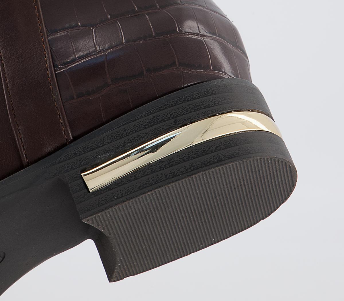 Office Karachi Zip-Up Smart Rider Knee High Boots Office Karachi Zip-Up Smart Rider Knee High Boots Chocolate Croc