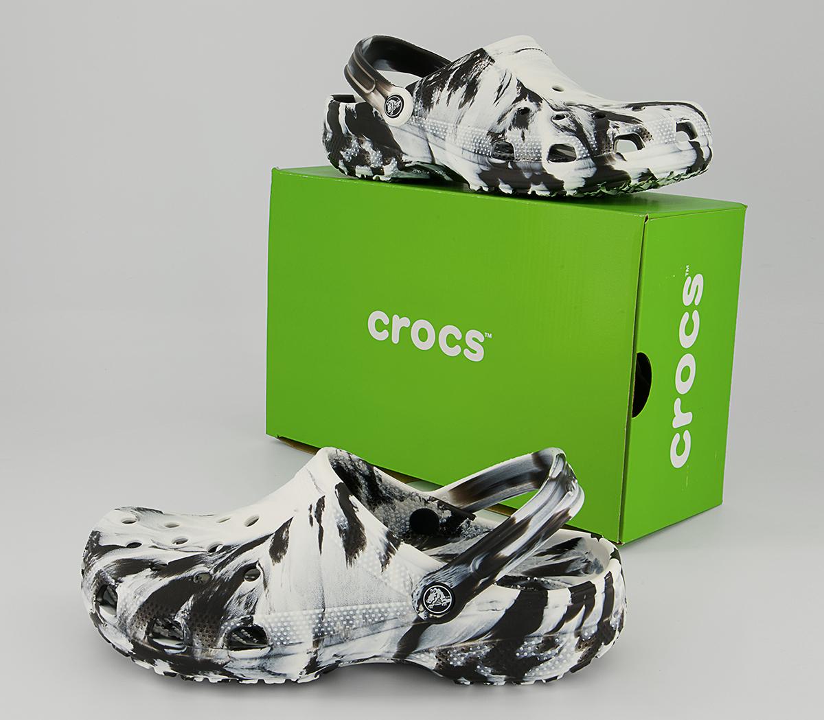 Crocs Classic Clogs Crocs Classic Clogs White Black Marble