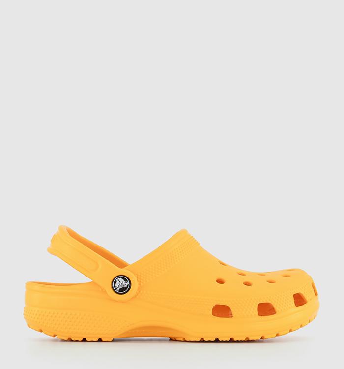 Orange crocs with online fur