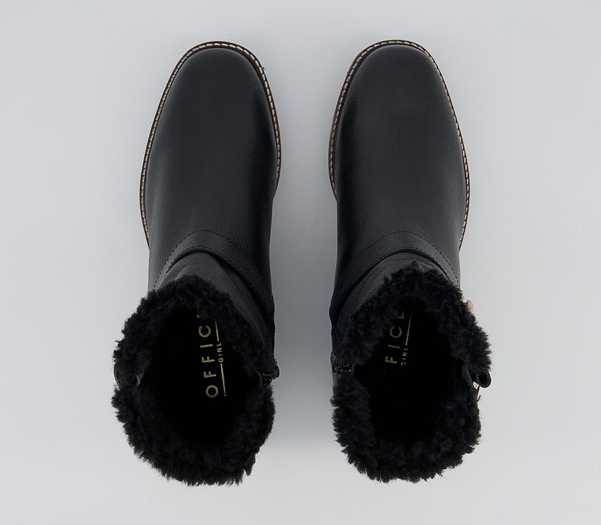 fur trimmed flat boots