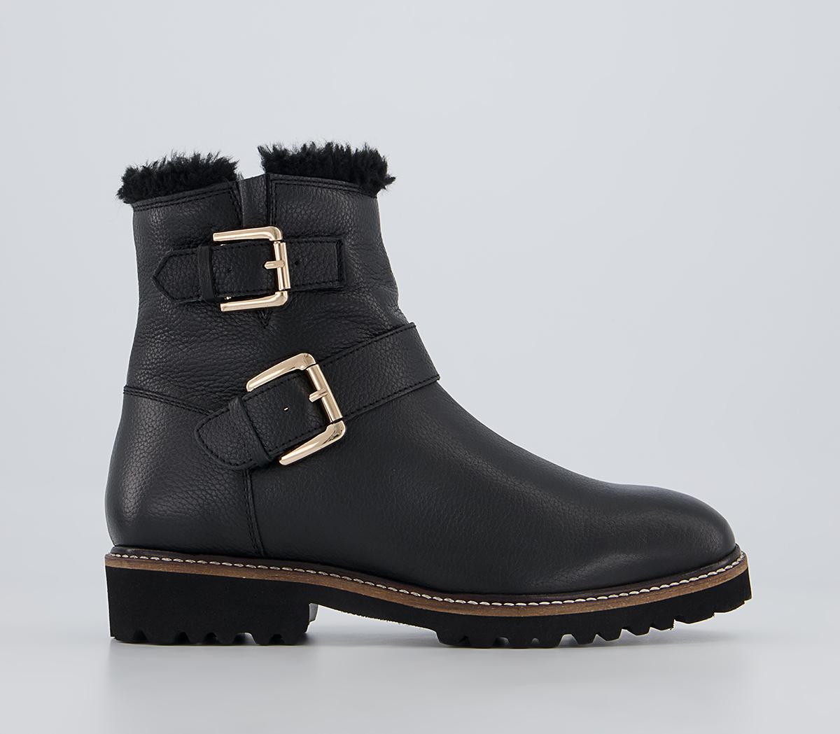 fur trimmed flat boots