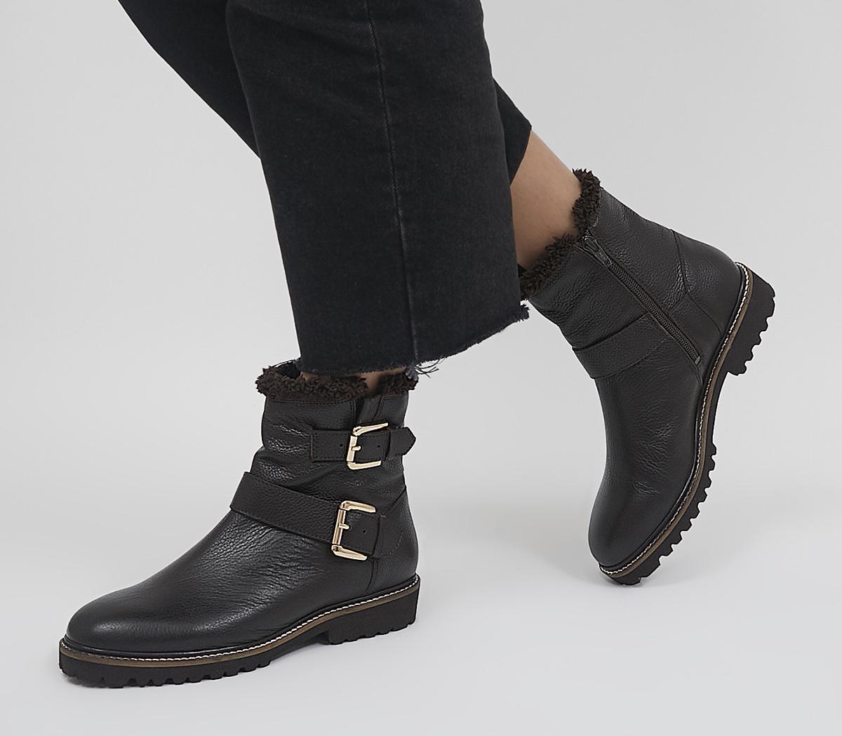 Flat biker best sale boots women's