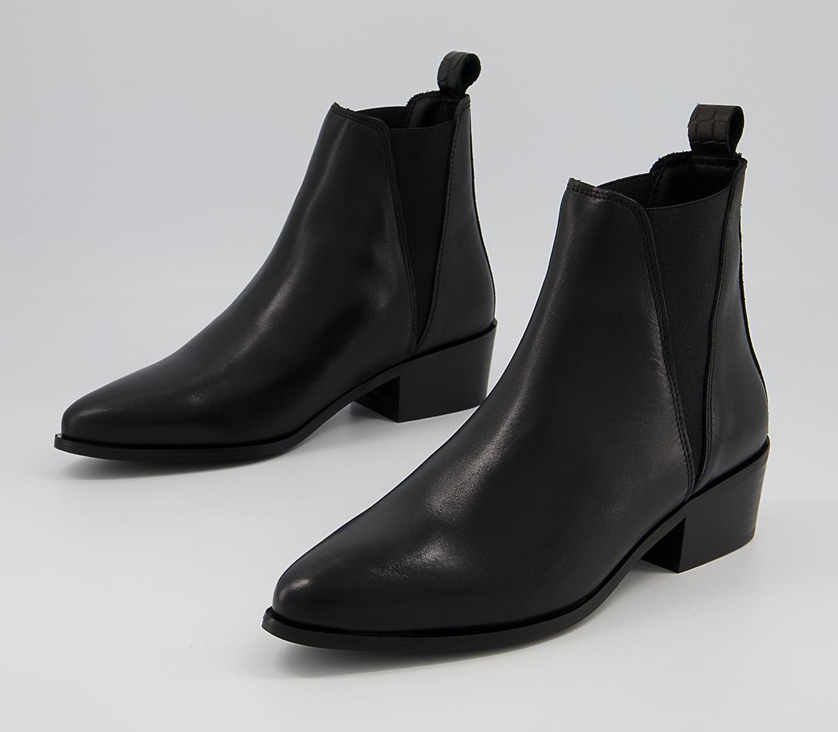 OFFICE Articulate Low Point Chelsea Western Boots Black Leather - New ...