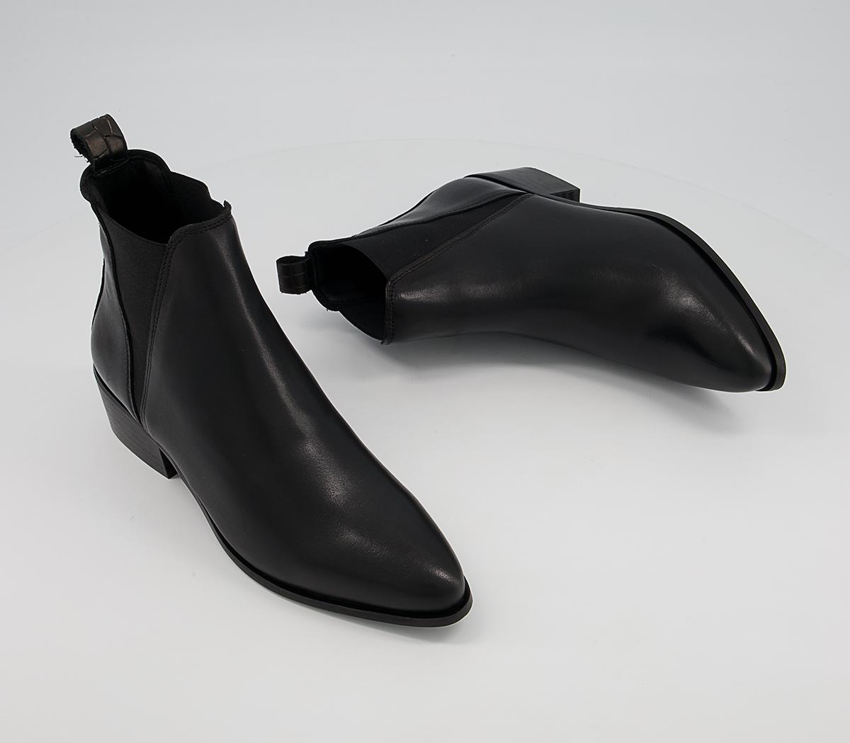 Office Articulate Low Point Chelsea Western Boots Office Articulate Low Point Chelsea Western Boots Black Leather