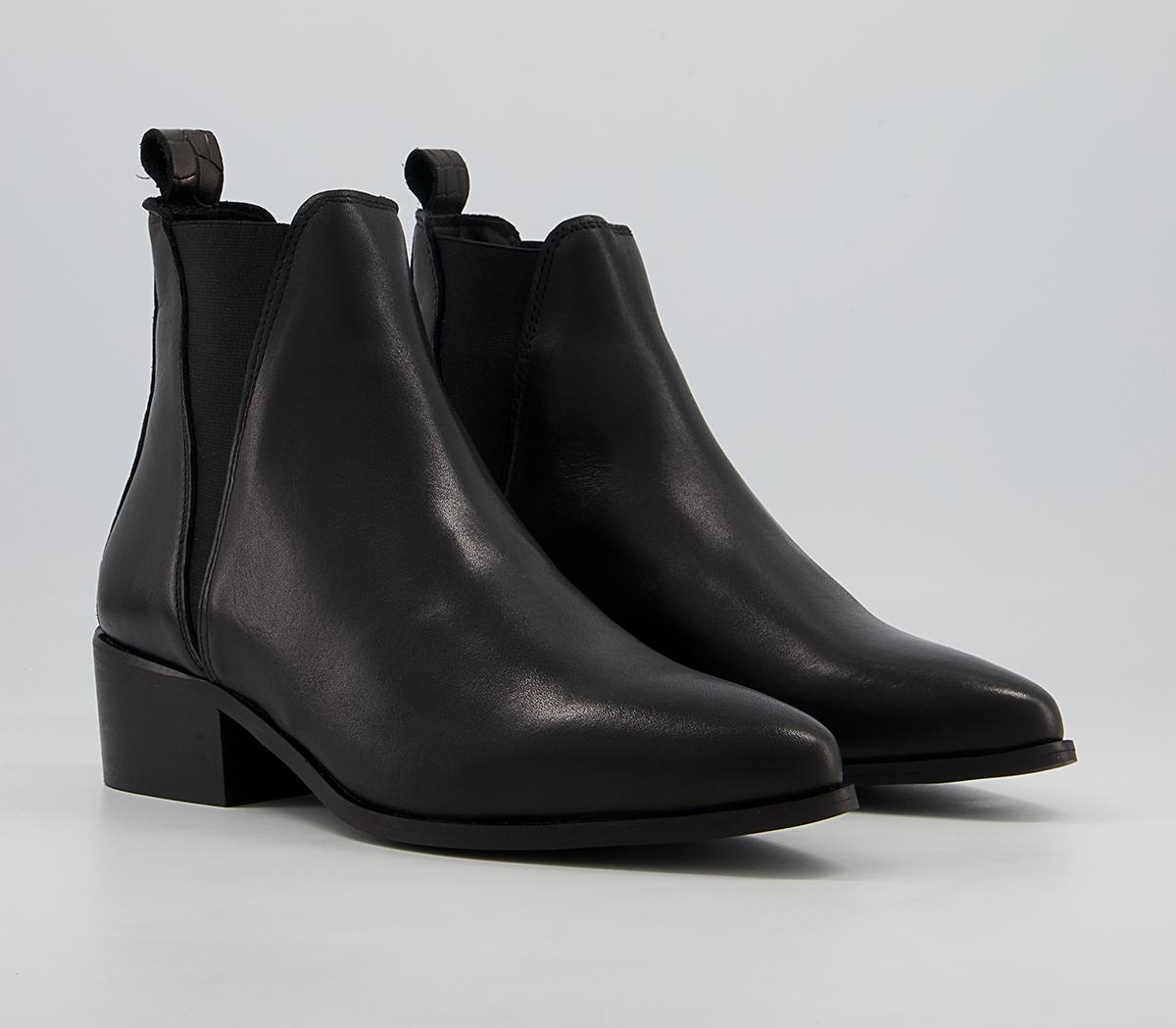 Office Articulate Low Point Chelsea Western Boots Office Articulate Low Point Chelsea Western Boots Black Leather