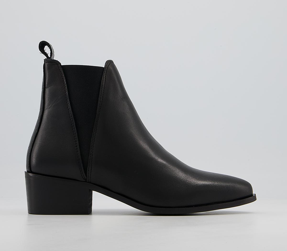 Office Articulate Low Point Chelsea Western Boots Office Articulate Low Point Chelsea Western Boots Black Leather