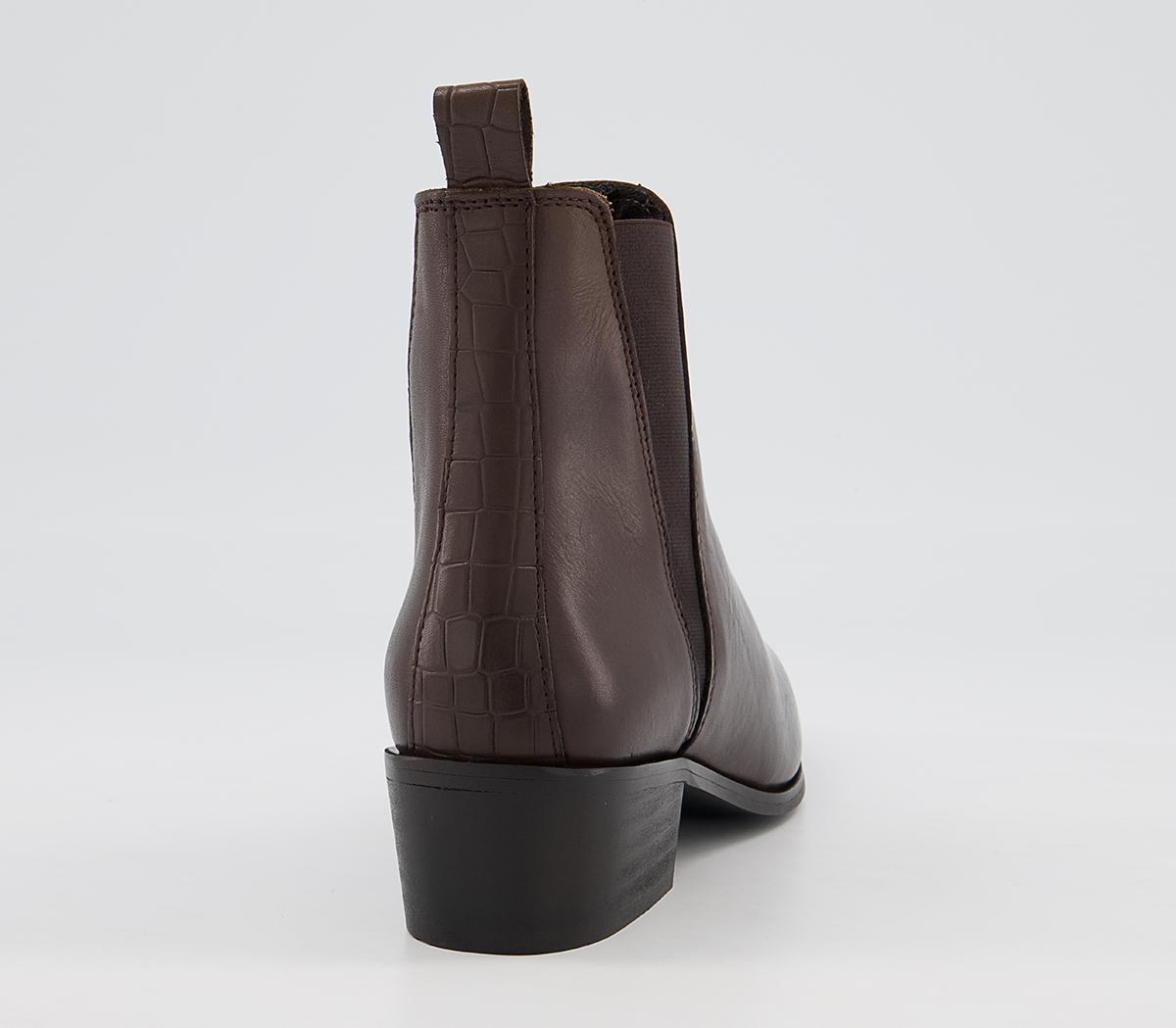 Office Articulate Low Point Chelsea Western Boots Office Articulate Low Point Chelsea Western Boots Dark Chocolate Leather