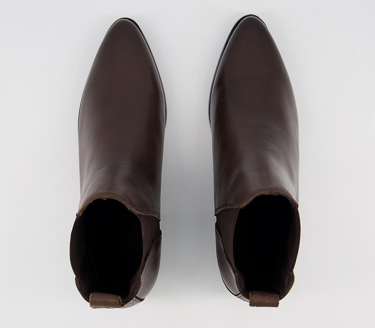 Office Articulate Low Point Chelsea Western Boots Office Articulate Low Point Chelsea Western Boots Dark Chocolate Leather
